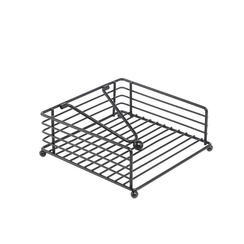 Metal Napkin Holder Square Flat Tissue Organizer Desktop Paper Dispenser Napkin Rack for Restaurants Cocktail Cookouts Bar Decor