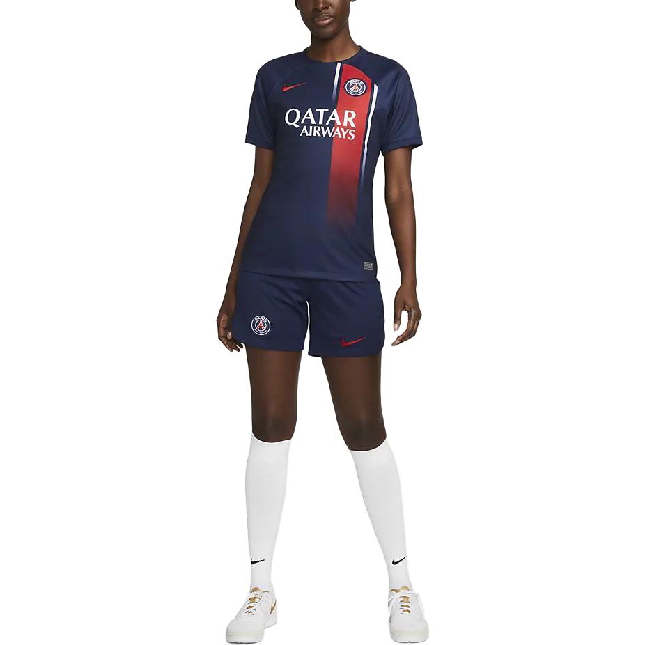 Nike Dri-FIT Soccer Jersey With Letter Print and Crew Neck Women Tops Blue DX2735-411
