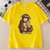 Funny Monkey Drinking Iced Coffee T Shirt Unisex Unisex Streetwear Animal Graphic TShirt Summer Short Sleeve Round Neck Tops