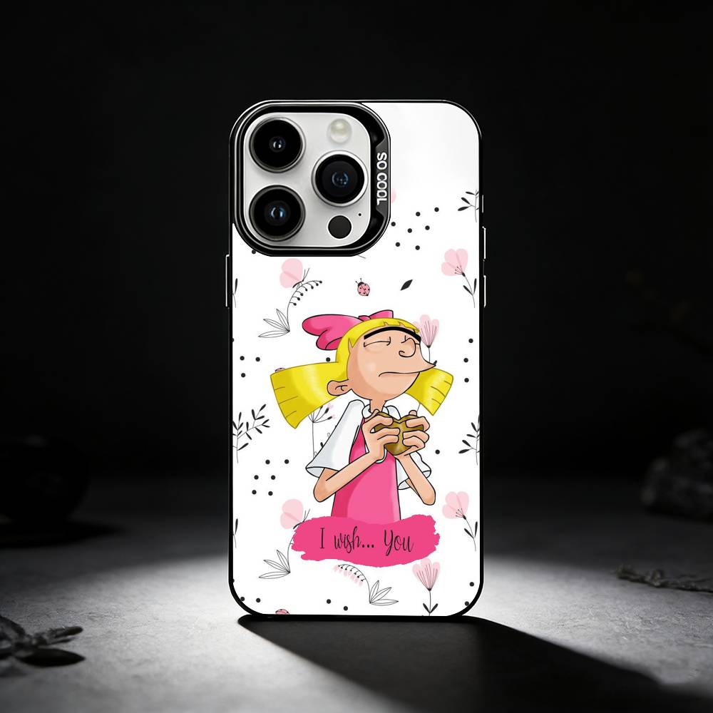 

Hey A-Arnold Helga Clear Phone Case For iPhone 17,16,15,14,13,12,11 Plus,Pro Max,XS,Colored silver phone case iPhone12PRO