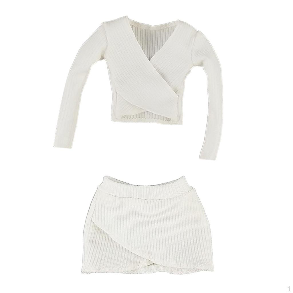 1:6 Female Crop Tops Action Figure Clothes Fashion Handmade Cosplay Long Sleeve Top for 12''