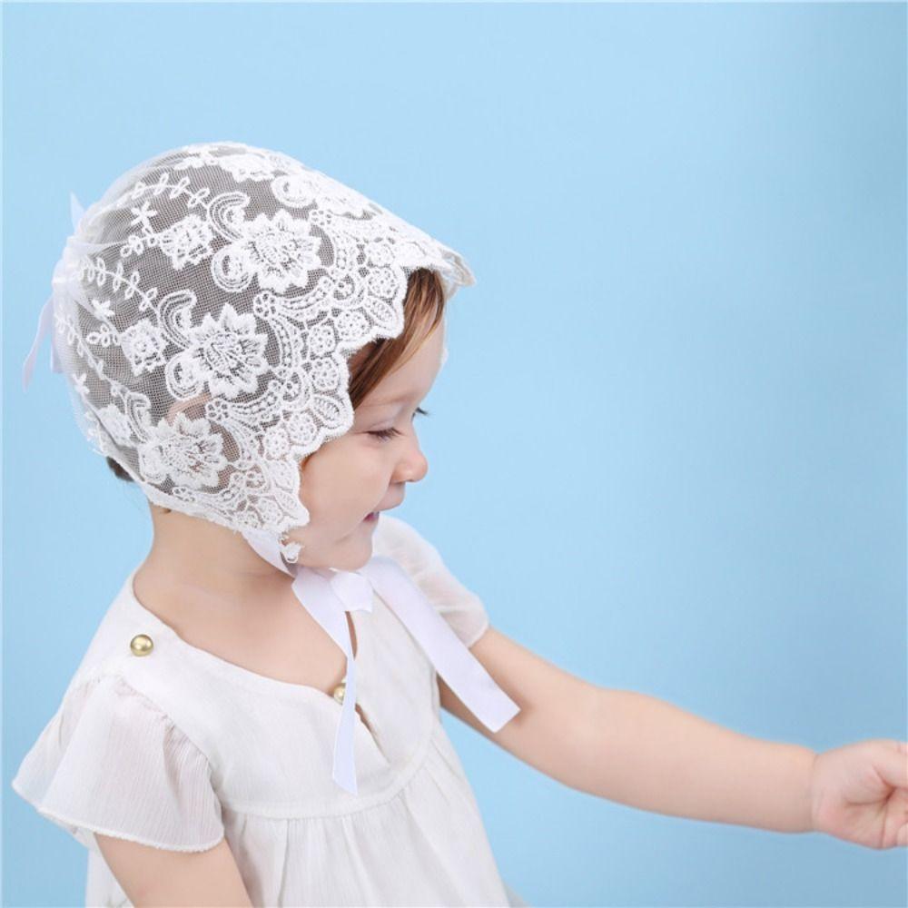 Lace Ruffle Newborn Hat Breathable Toddler Tie Beanie  Newborn Photography Prop
