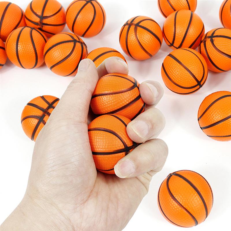 6 Pcs 4Cm Mini Sponge Basketball Toy Pu Stress Relief Ball Kid Sensory Toy Themed Party Toy Kid Indoor And Outdoor Toys