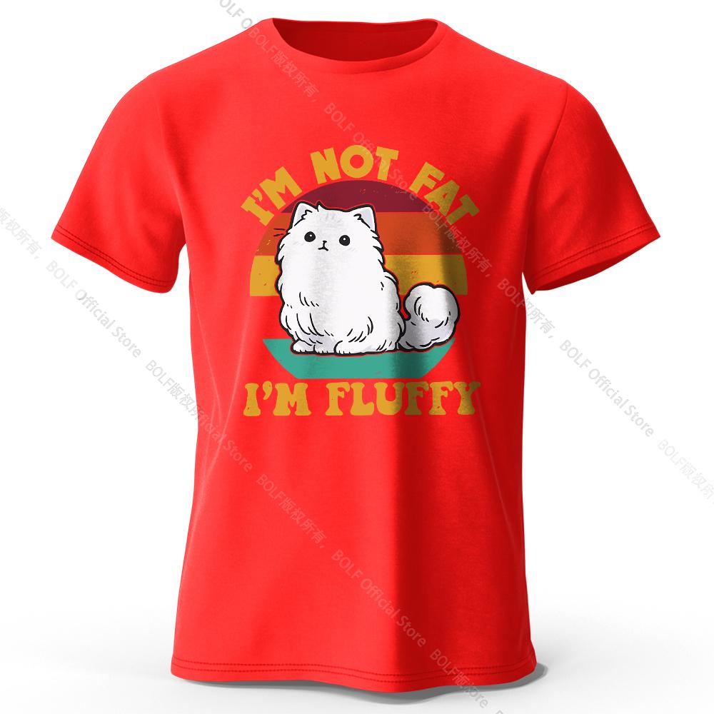 Men's I Am Not Fat I Am Fluffy Printed T-Shirt 100% Cotton Oversized Humor Graphic Tees for Women Summer Tops Kawaii Streetwear