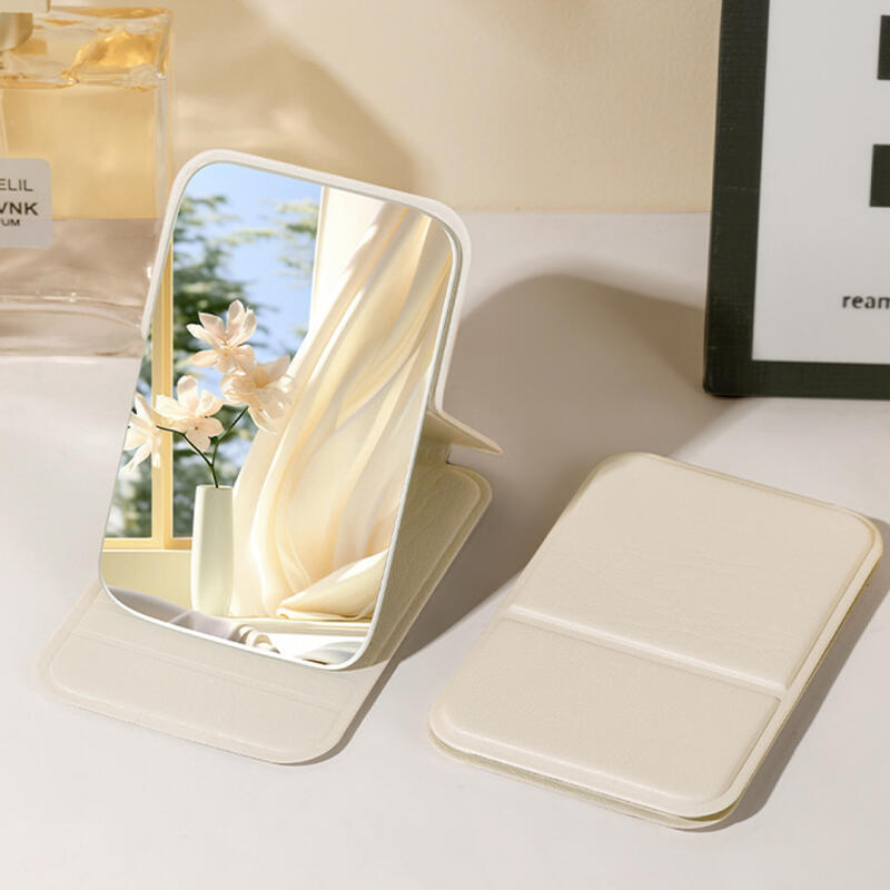 Folding Hand Mirror Mini Portable Mother-of-Pearl Lacquerware