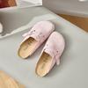 Cowhide version~ Birkenstocks women's leather cork heightened platform slippers fishing bag head half slippers Japanese Boken shoes