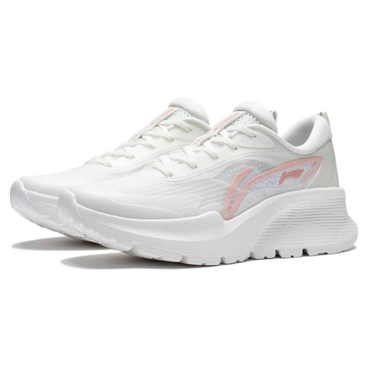 Li Ning EazGo Easy Soft Abrasion Resistant Breathable Low top Running Shoes Women's White ARST038-3