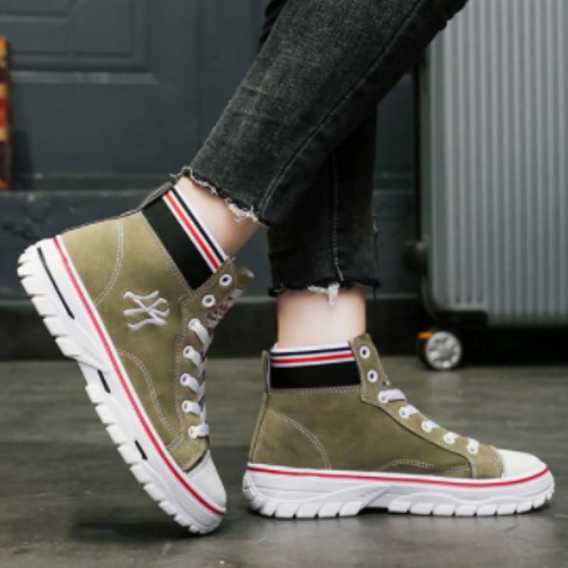 Retro Block - Sustainably Made Women’s high top canvas shoes main image 1