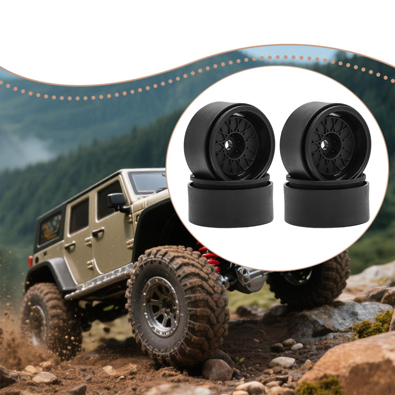 

4 Pieces Wheel Rims 1.9 inch Tire Spoke Spare Parts High Performance Stylish Wheels Hubs for чорний