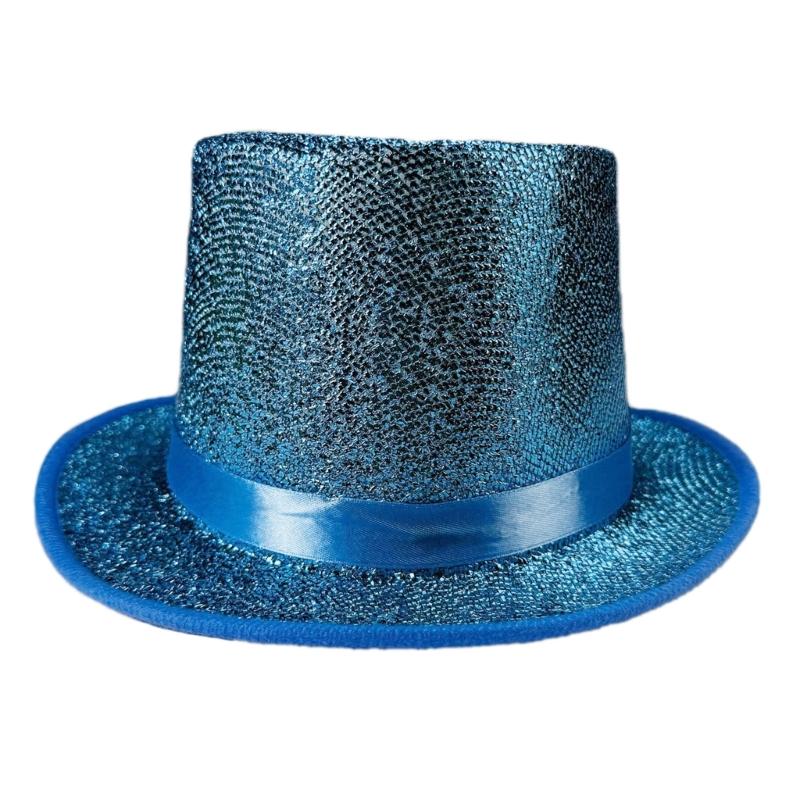 Bright Color Magicians Hat for Women Men with Belt Tall Hat Adult Theme Party Costume Hat Stage Performers Hat