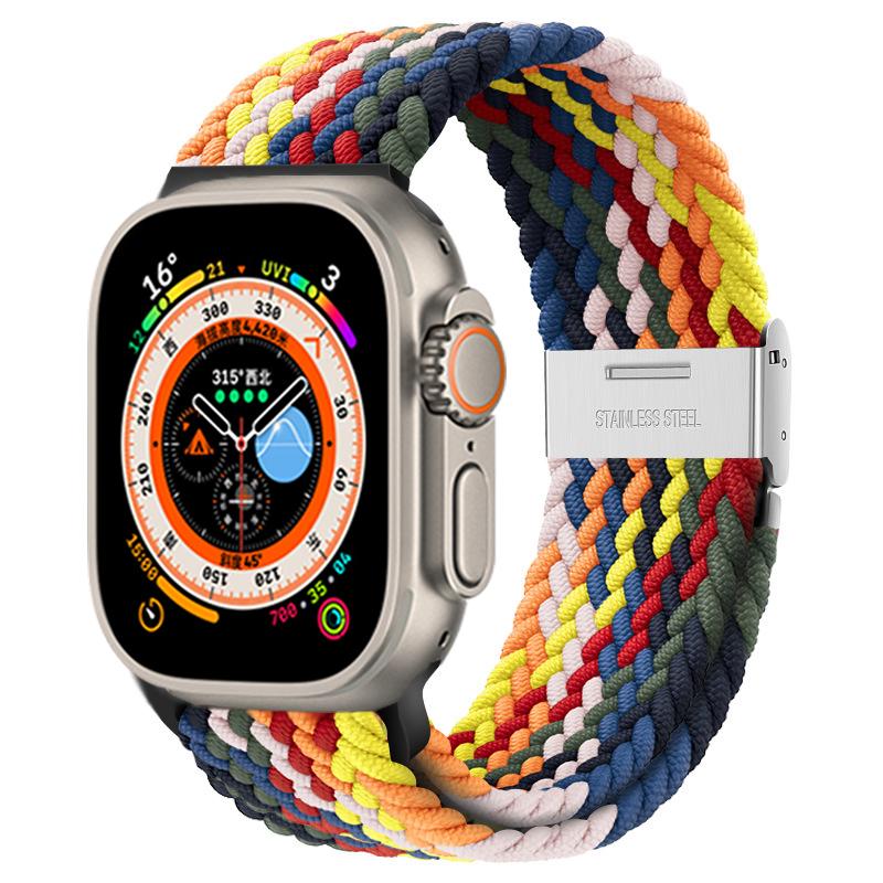 

Ремешок для Apple Watch Ultra Band 49 мм, 45 мм, 44 мм, 40 мм, 41 мм, 42 мм, 40, 45 мм, плетеный браслет Correa соло-петли серии 8, 7, 3, 5, se 6, 4 42mm 44mm 45mm 49mm