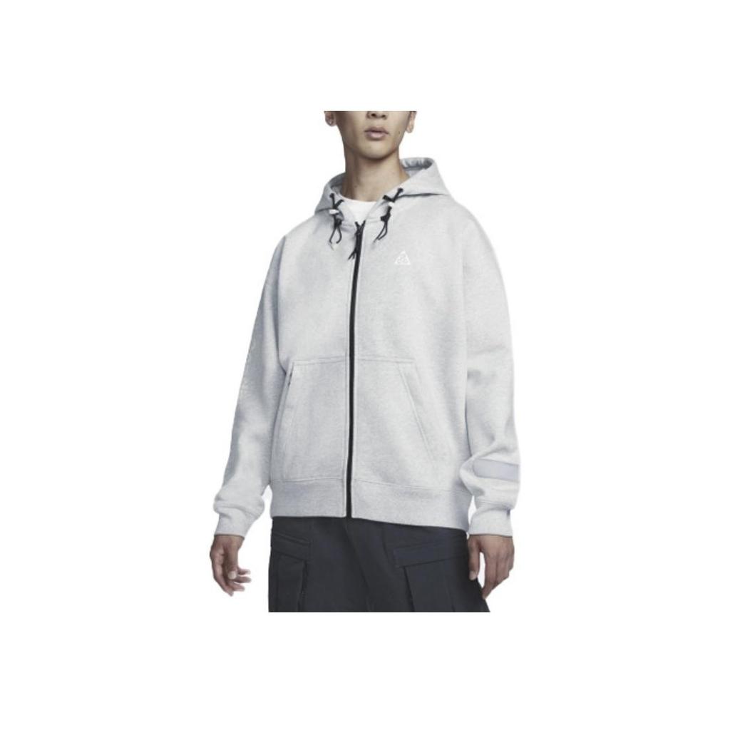 Nike Solid Color Zip-Up Hooded Jacket Men Outerwear White DM4249-050