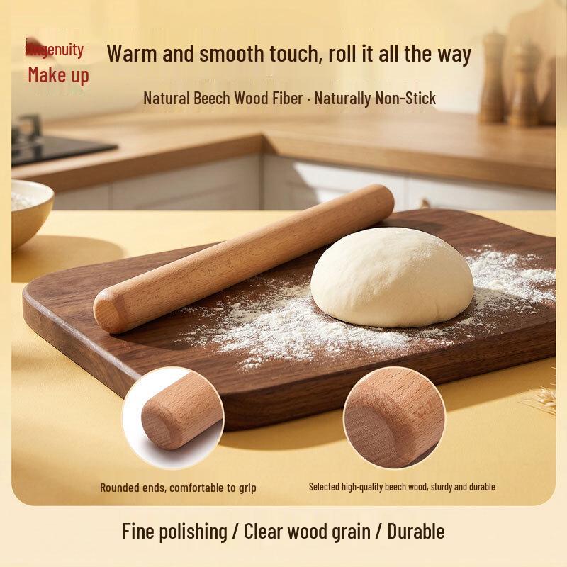 Jinglingxin Solid Beech Wood Rolling Pin