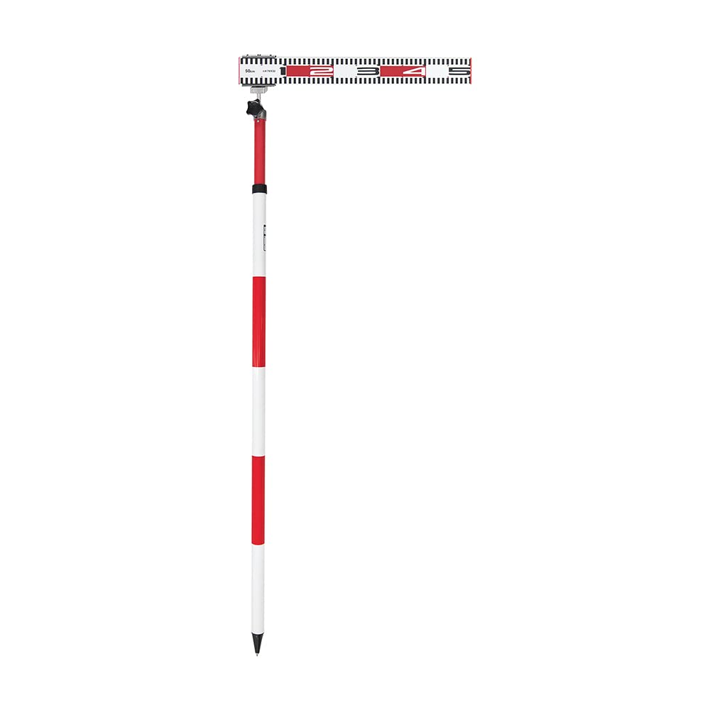 Shinwa Sokutei Pole Level Aluminum 50cm Width 60mm Telescoping 2m 2 Tiers 76937 Red/White