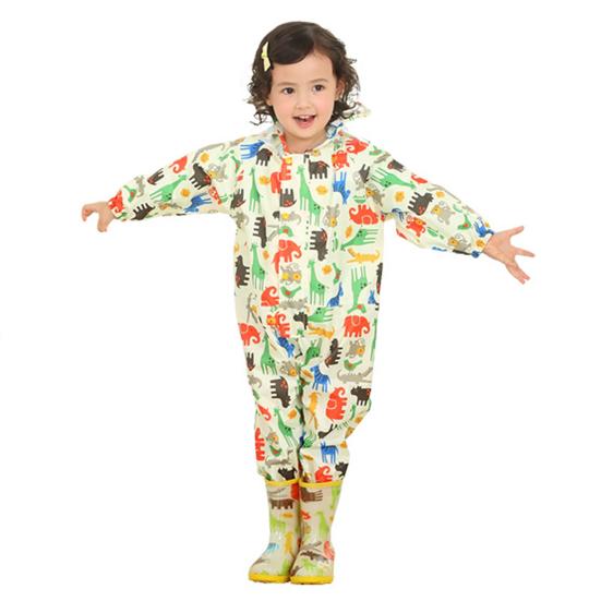 Cartoon Raincoat Kids Children Jumpsuit Rainwear Boy Girl Waterproof Poncho