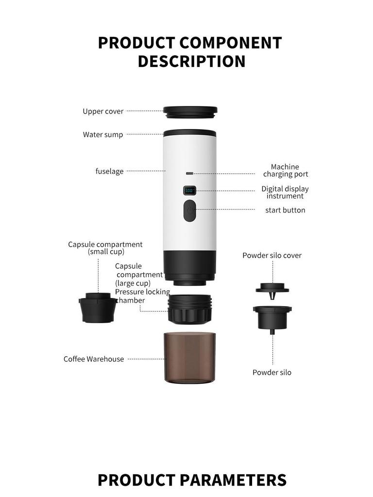 Portable Car-Mounted Espresso Machine - Outdoor Wireless Coffee Capsule Maker 2025, Made in Italy