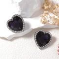Valentine's Day personalized retro exquisite light luxury heavy industry alloy inlaid glass rhinestone exaggerated love female stud earrings