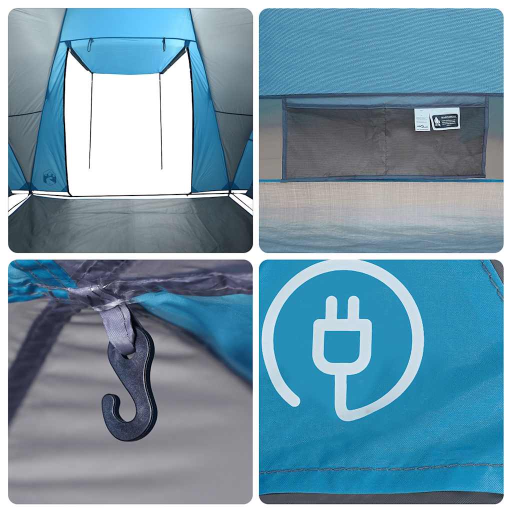 Dome Family Tent for 8 Persons Blue Waterproof