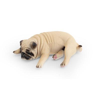 [Nekogami-yama] Pug Dog Sleeping, Lying Face Down, Beige Miniature Figure, Ornament, Model, Interior Decor, Collector's Item