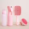 4 Teile/satz Rosa Silikon Kopfhaut Massage Kamm Entwirren Haar Pinsel Friseur Haar Farbstoff Applikator Flasche Salon Styling Werkzeuge