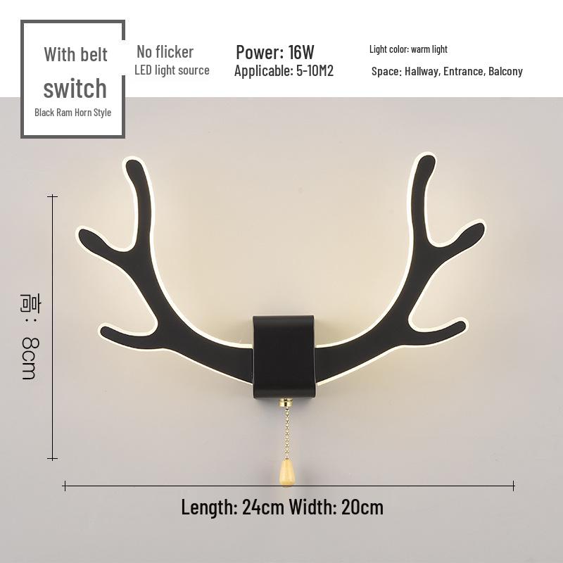 Creative Modern Horn LED Wall Lamp for Children's Bedroom and Bedside