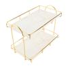 Badezimmer-Aufbewahrungsregal Gold Weiß 2 Etagen Make-up-Regal Humanisierte Struktur Anti-Rutsch-Arbeitsplatte
