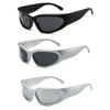 2pcs Y2k Top INS Rectangular Sunglasses Trend Hip Hop Punk Sun Glasses Street Shooting Retro Shade for Men and Women