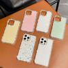 For iPhone 15 Pro Case Rhinestone Edge Glitter Back TPU+PC IMD Phone Cover