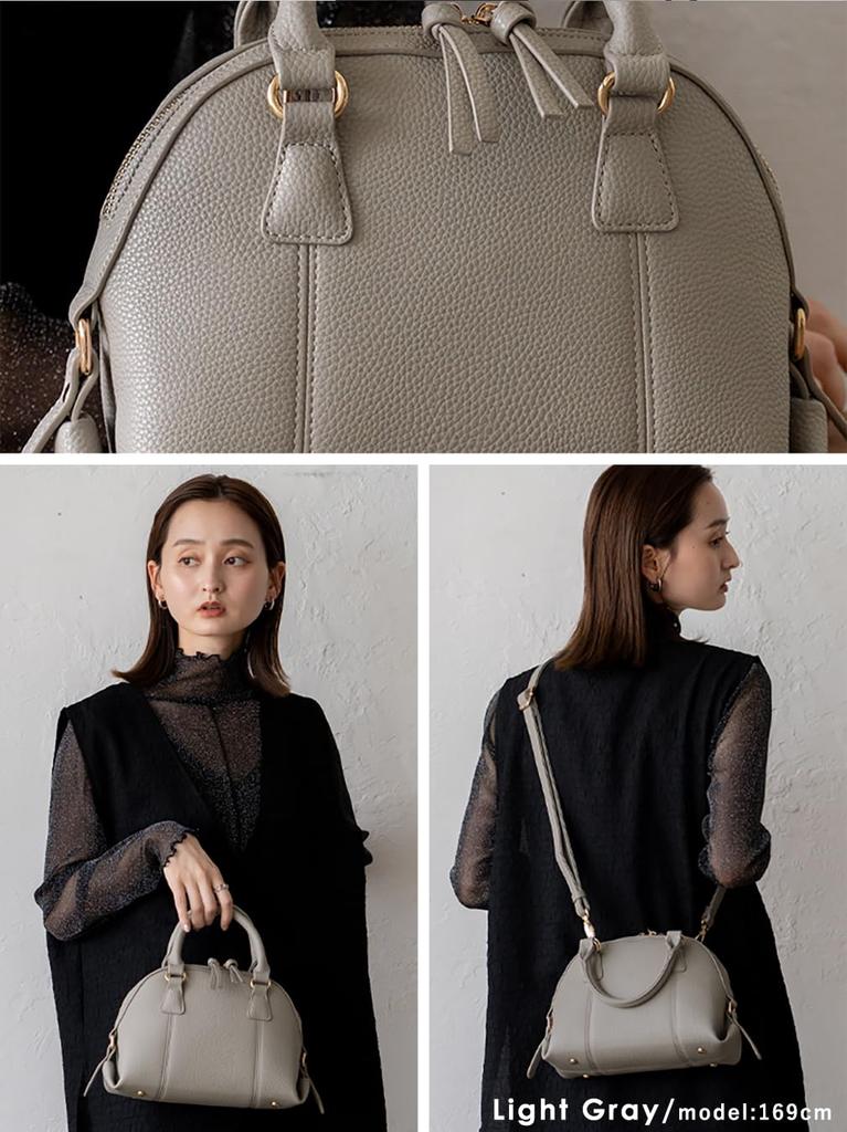 VITAFELICE Women's Zip-Around 2-Way Mini Bag inb-10160p (Light Gray)