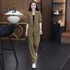Σετ Γυναικείο Επίσημο Παλτό Παντελόνι 2 Τεμαχίων Μακρυμάνικο Διπλόκουμπο Ζακέτα Καρντιγκάν Μήκους Μέσης Φαρδύ Ίσιο Παντελόνι Ψηλόμεσο Επίσημο