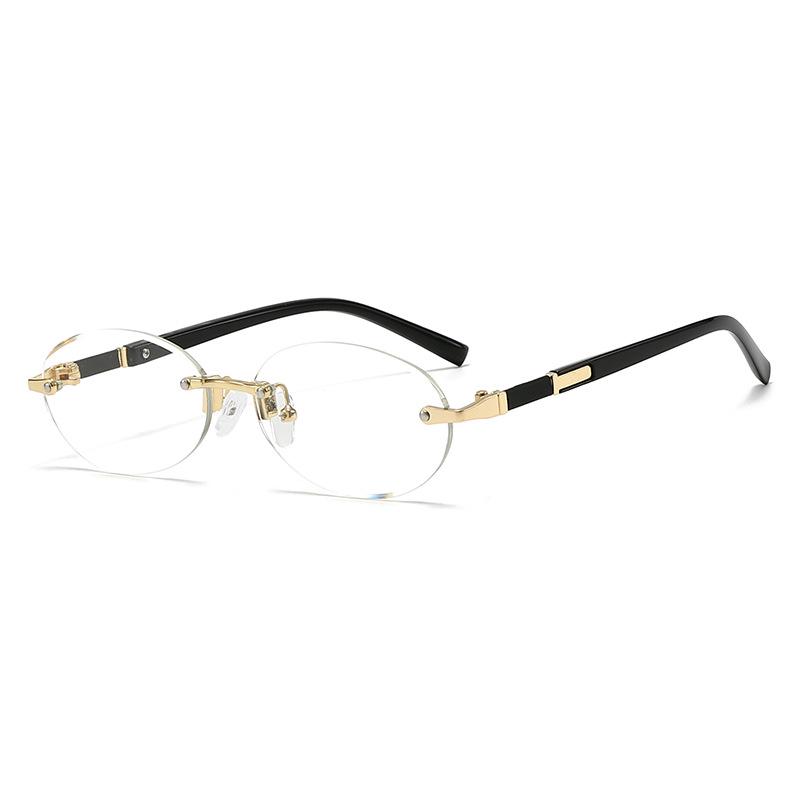 Trendy Frameless Oval Sunglasses - Hot Girl Hip-Hop Fashion Statement