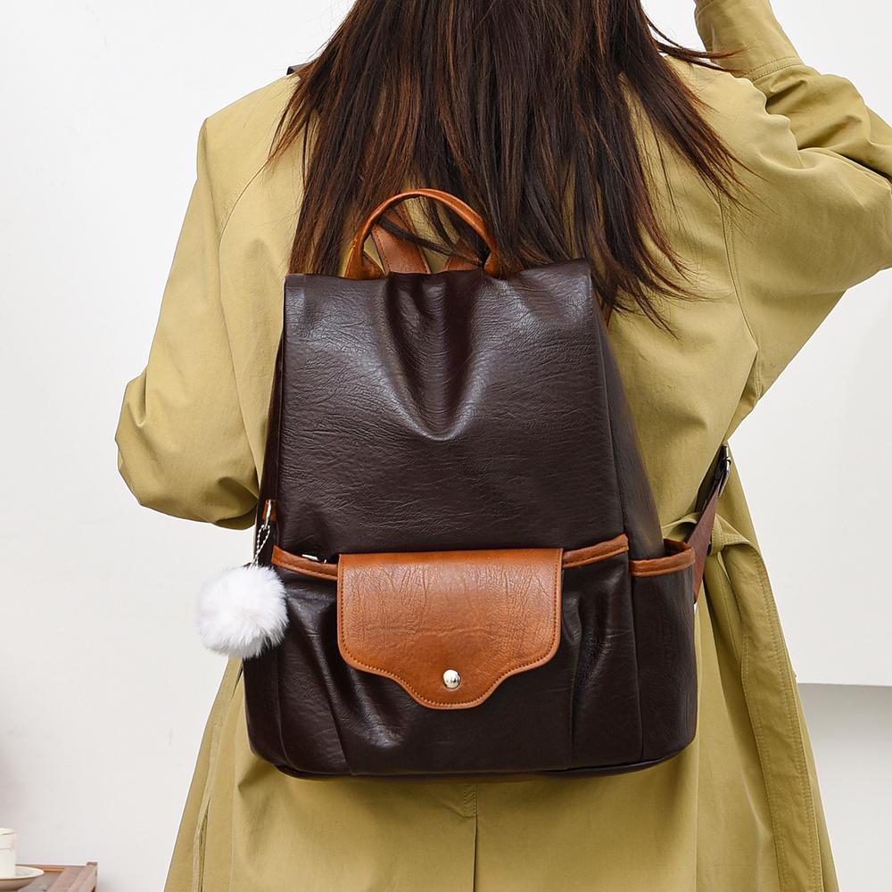 PU Backpack Female Commuter Backpack Student School Bag
