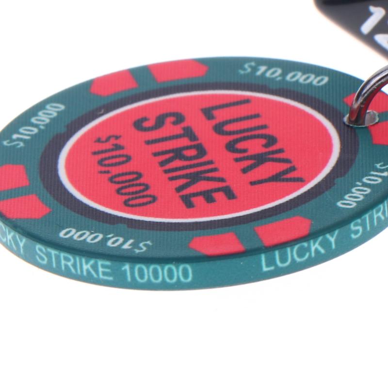 Ceramic Chip Lucky Dice Keychain Gaming Club Chip Pendant Multi Functional Round Chip Key Holder Pendant Keyring