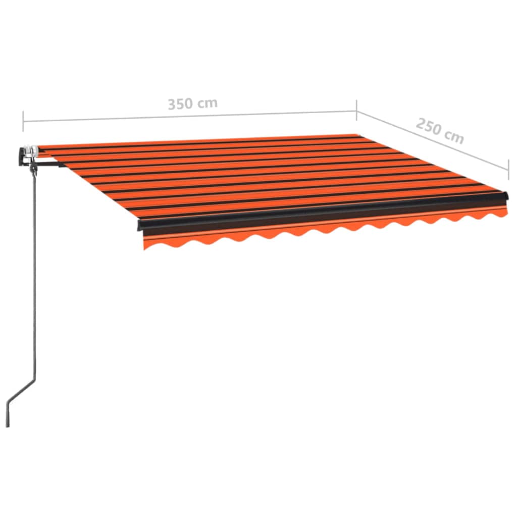 Automatic Awning with LED Lights and Wind Sensor 350x250 Cm Orange Brown