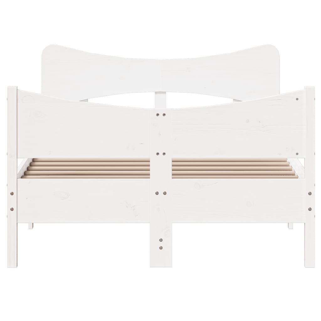 Solid Wood Bed without Mattress White 120 x 190 cm Pine Wood