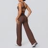 Cloud-Like Casual High Waist Yoga Set - Women's Sporty Wide Leg Fitness Wear