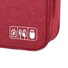 Data Cable Storage Bag Separate Storage Oxford Cloth Travel Electronics Bag for Cables Chargers Hard Drive Wine Red