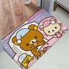 R-Rilakkuma Anime Floor Mat Cozy Flannel Soft Thick Non-Slip Mat For Living Room Bedroom Kitchen Decor Rugs