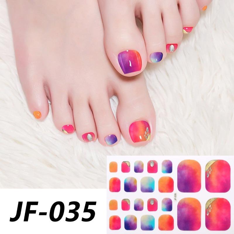 Naklejki na paznokcie u stóp w jednolitym kolorze, z brokatem i efektem kociego oka, wodoodporne, wybielające, pełne naklejki, naklejki na paznokcie u stóp, naklejki na paznokcie z efektem aurora