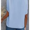 Damen 2025 Sommer Casual Einfarbig V-Ausschnitt Locker Bluse Tops für Damen