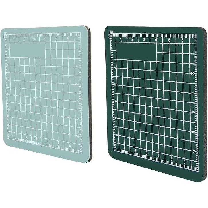 2pcs Mini Cutting Pad, Self Healing Craft Mat Small Sewing Cutting Mat Rotary Fabric Mat Non Slip 8x8cm Mini Cut Board for Scrapbooking Quilting