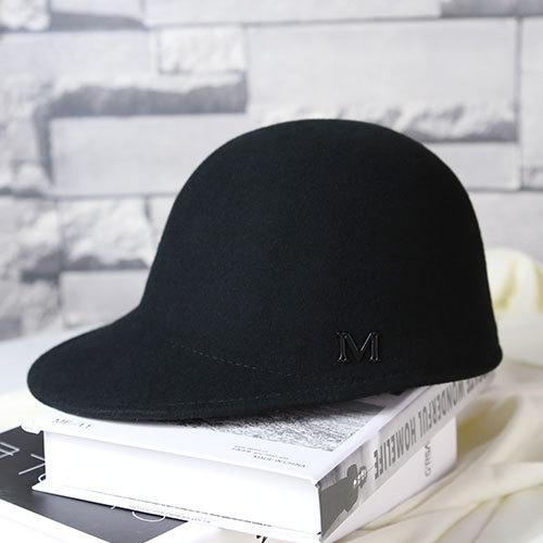 Women's Versatile M Pure Wool Baseball Cap Equestrian Hat Knight Hat Unisex Winter Duckbill Wool Cap