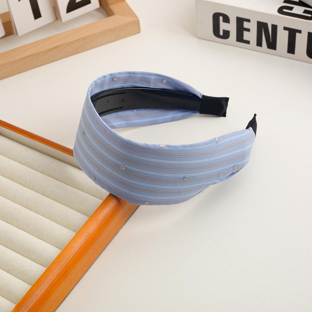New Checkered Wide Fabric Headband Sweet Academic Vintage Hair Band Non-Slip Toothed Design Korean Retro Hair Accessories