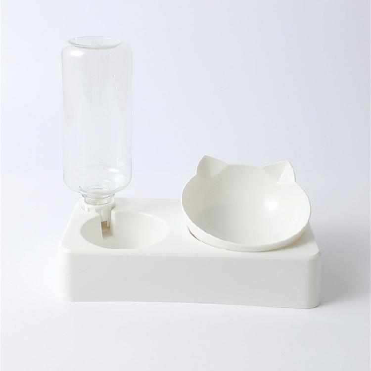 2 in 1 Dog Feeder Cats Food Water Bowl Double Bowl Anti-Leak