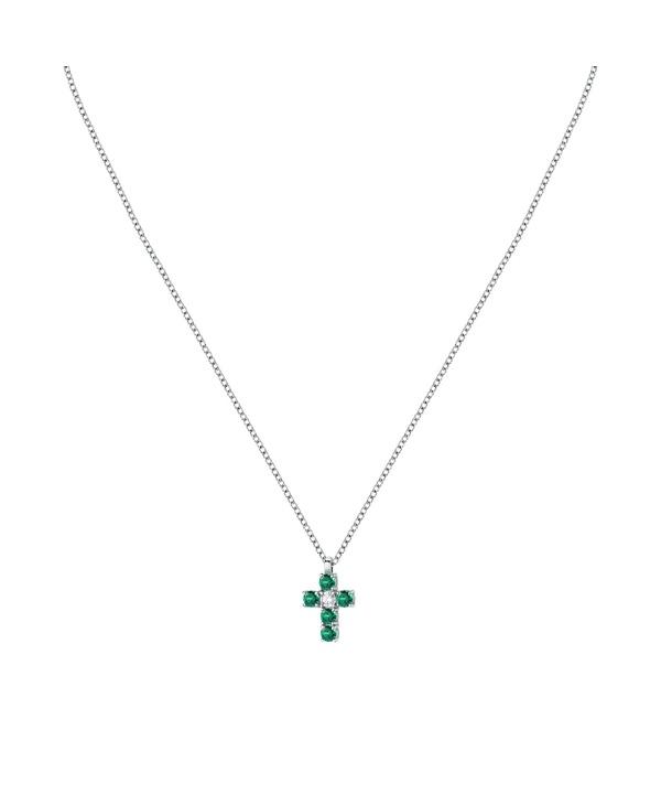 Morellato Tesori Necklace With Green Cross SAIW214 For Women