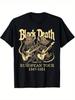 Sense Of Design - Black Death Tour durch Europa Herren T-Shirt - Gothic Mittelalter Grafik T-Shirt mit 1347-1351 Europäischer Tour Design,