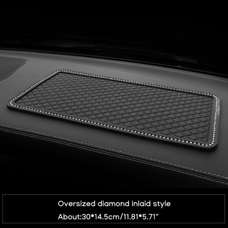 Universelles Anti-Rutsch-Klebepad für Auto-Armaturenbrett, Handyhalter-Matte, Anti-Rutsch-Kristall-Strassstein-Matte, Innenzubehör
