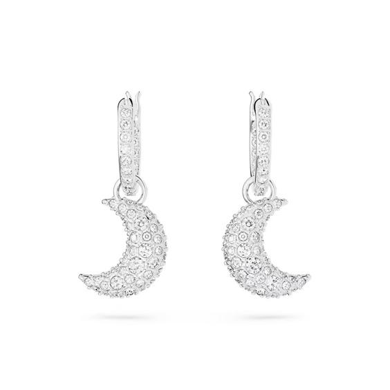 Swarovski Sublima Luna Series Droplet Moon Rhodium Plated Earrings Women earrings Silver 5666157 Shopping Bag