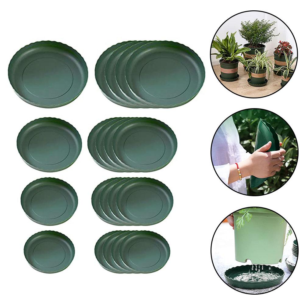 20PCS Waterproof Round Saucer Trays for Flower Pots Plastic Bases Suitable for Home Decor and Gardening Projects