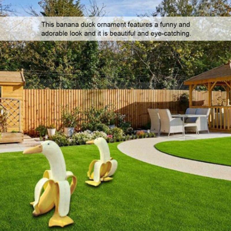 Creative Art-Banana Duck Statue Peeled Banana Duck Art Garden Decor Ornament